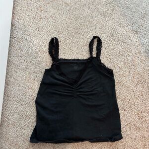 Brandy black runched lace tank